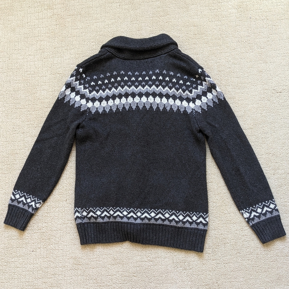 Abercrombie Fitch Men Fair Isle Cardigan Sweater Shawl Collar M Noridc Ski Apres - Picture 2 of 6